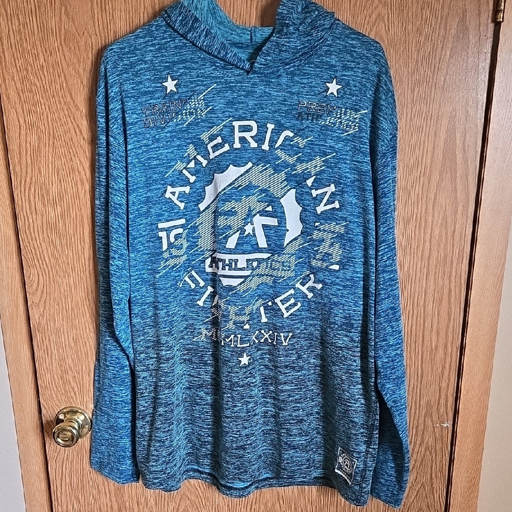 American Fighter Blue and Gray Pullover